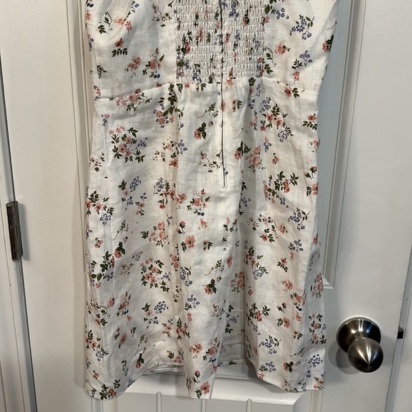 Reformation Sanford Linen Dress Size 4 White Floral - Picture 7 of 10